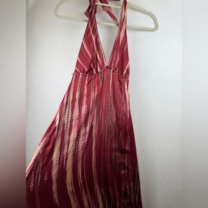 NWT Lotta Stensson in Spice color 100% Silk Halter Maxi Dress Size XS